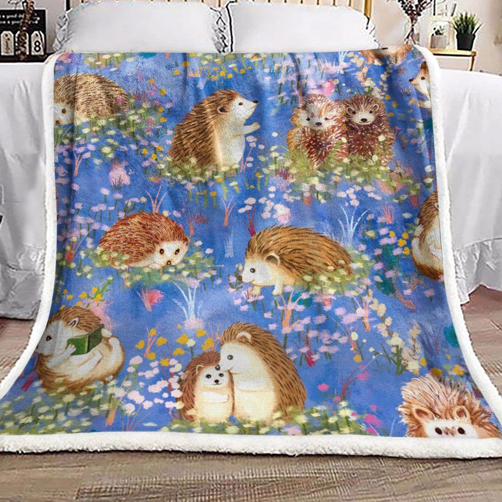 Hedgehog Sherpa Fleece Blanket