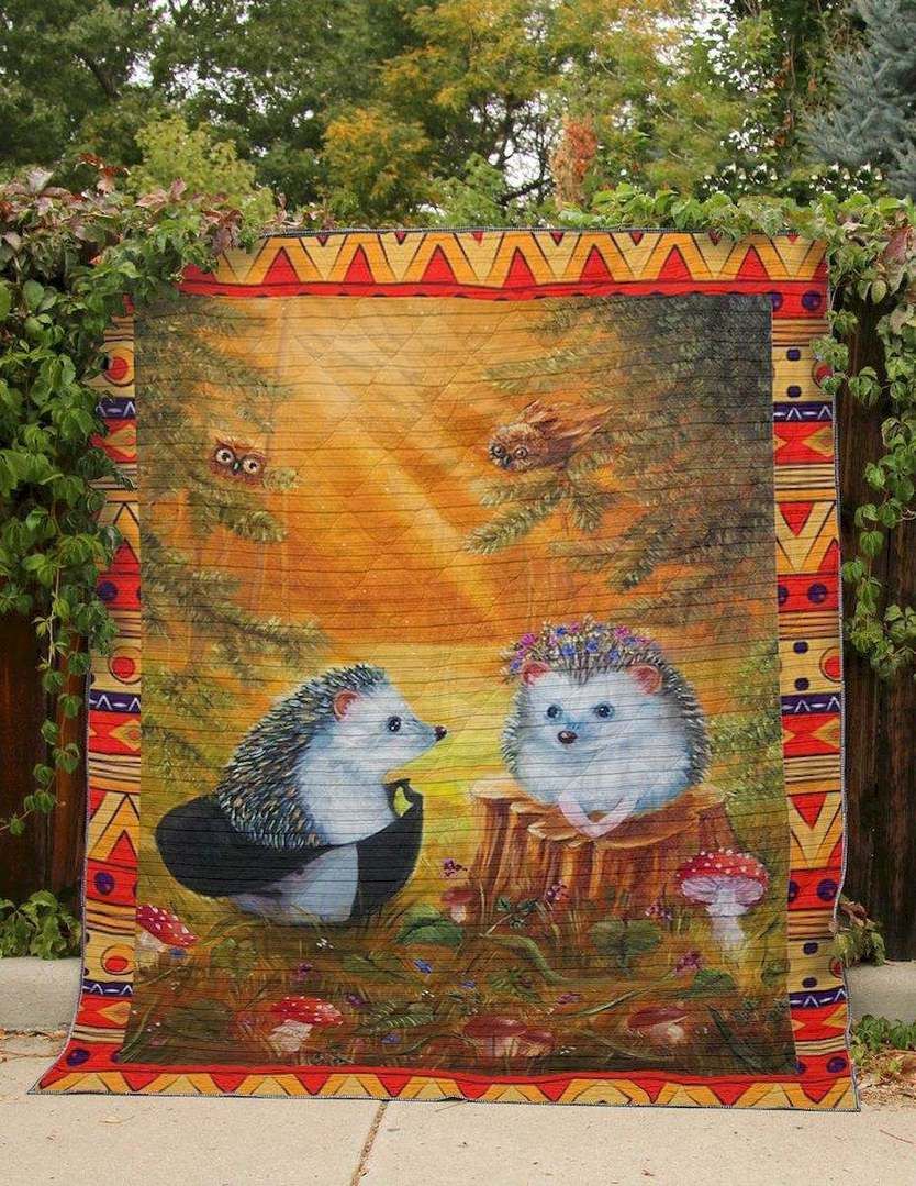 Hedgehog Out Of The Night CLT190657 Quilt Blanket