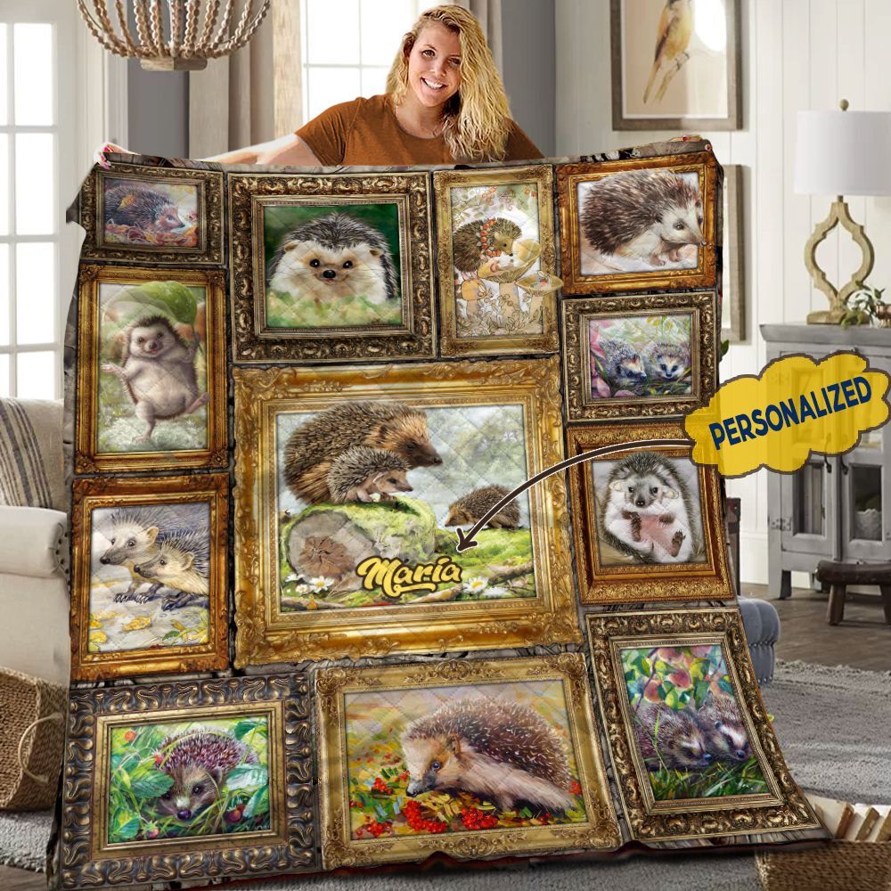 Hedgehog Personalized Quilt Blanket HHH080606TN