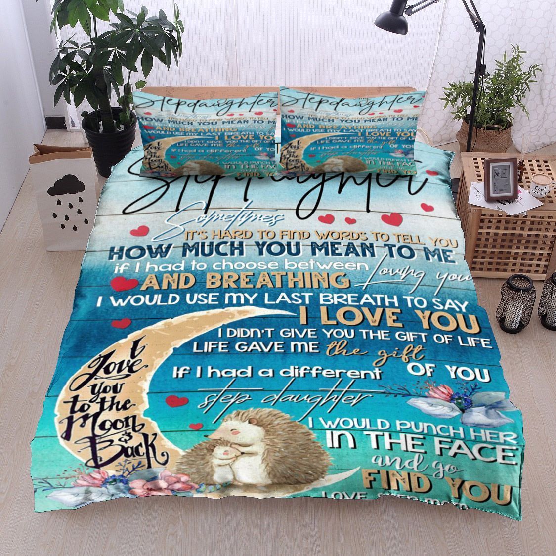 Hedgehog To My Stepdaughter Step Mom Bedding Set