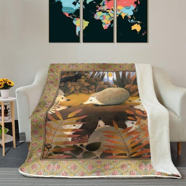 Hedgehogs Sherpa Fleece Blanket