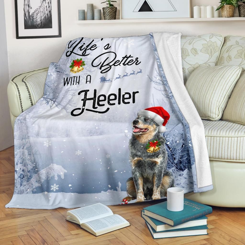 Heeler Christmas Sherpa Fleece Blanket