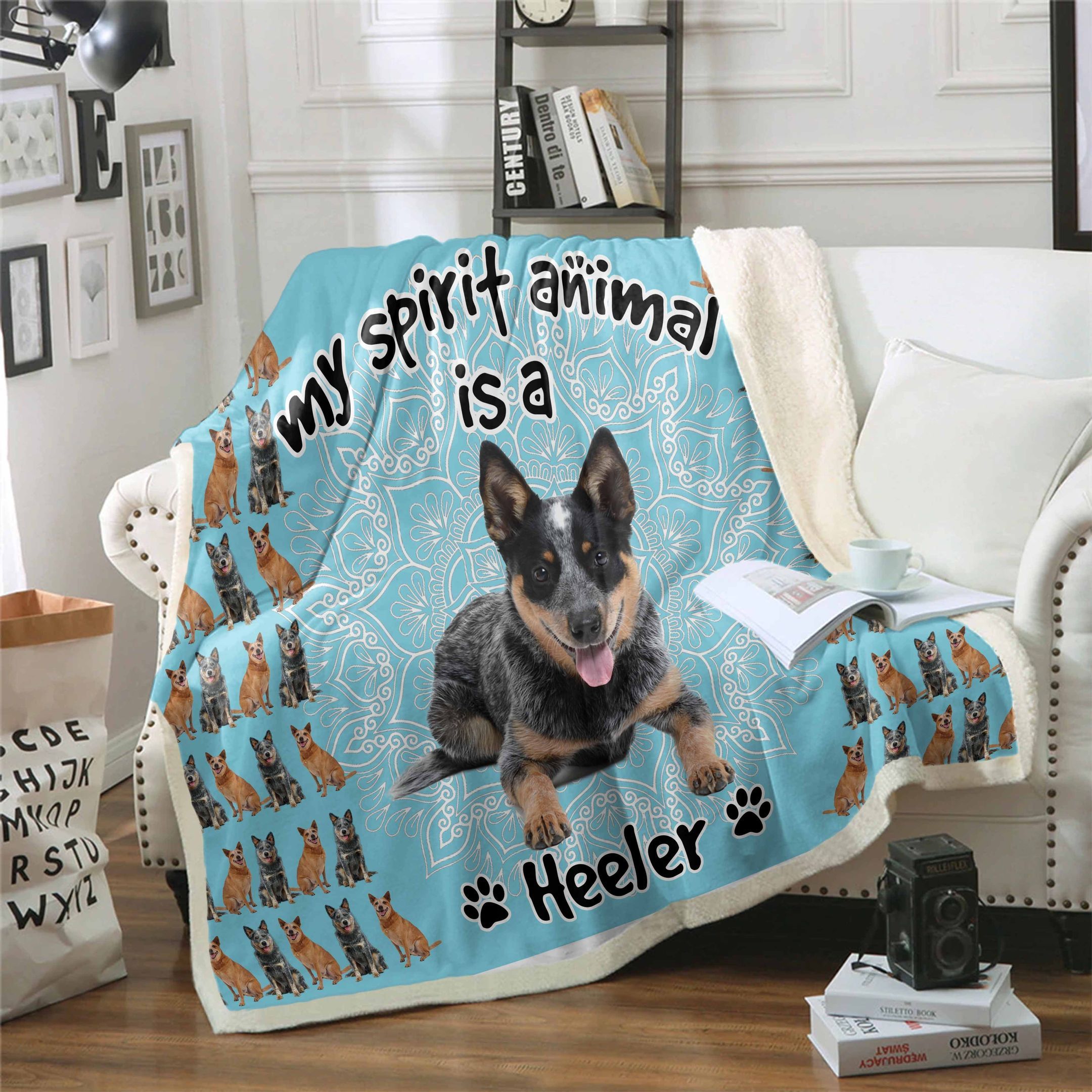 Heeler Is My Spirit Animal Sherpa Fleece Blanket