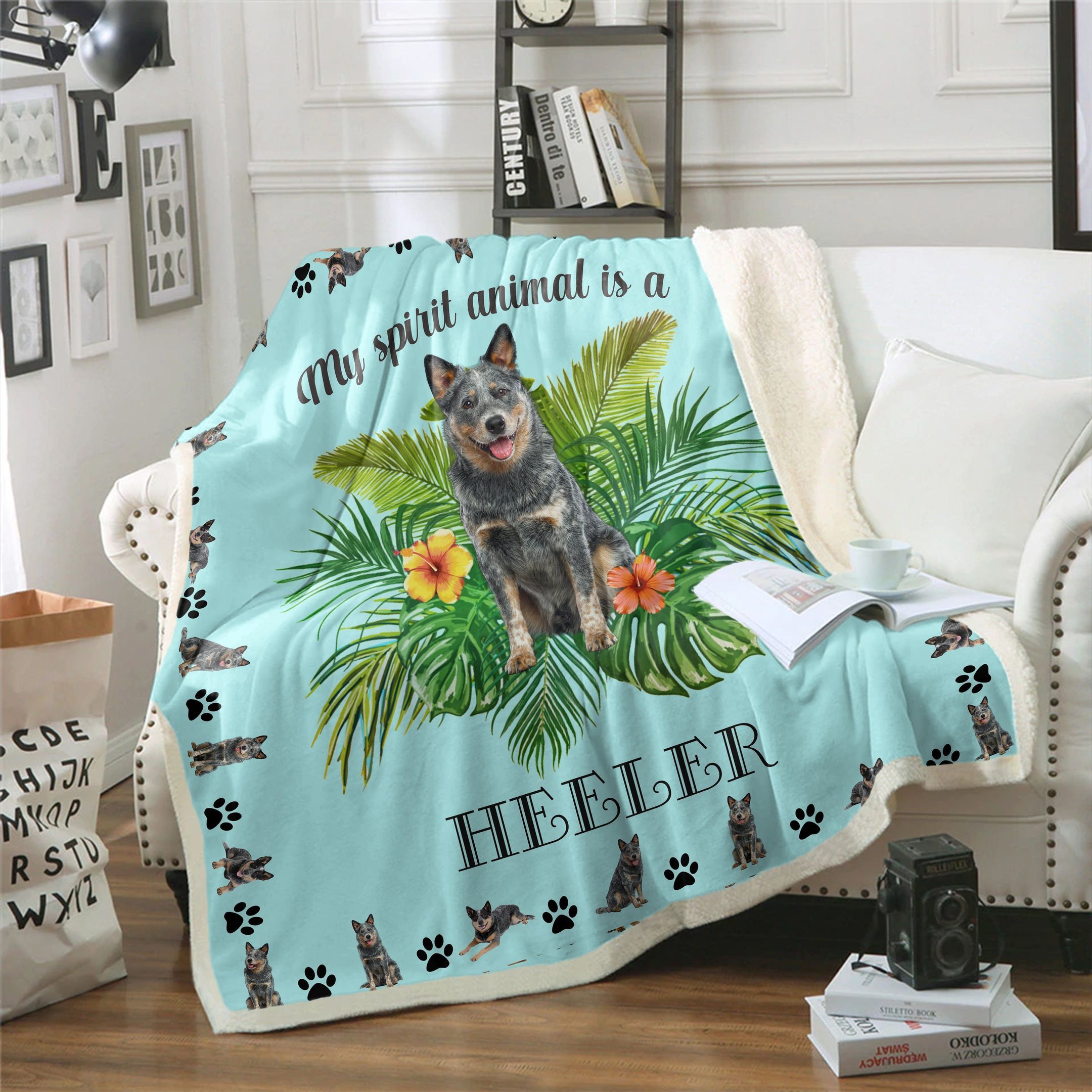 Heeler My Spirit Animal Sherpa Fleece Blanket