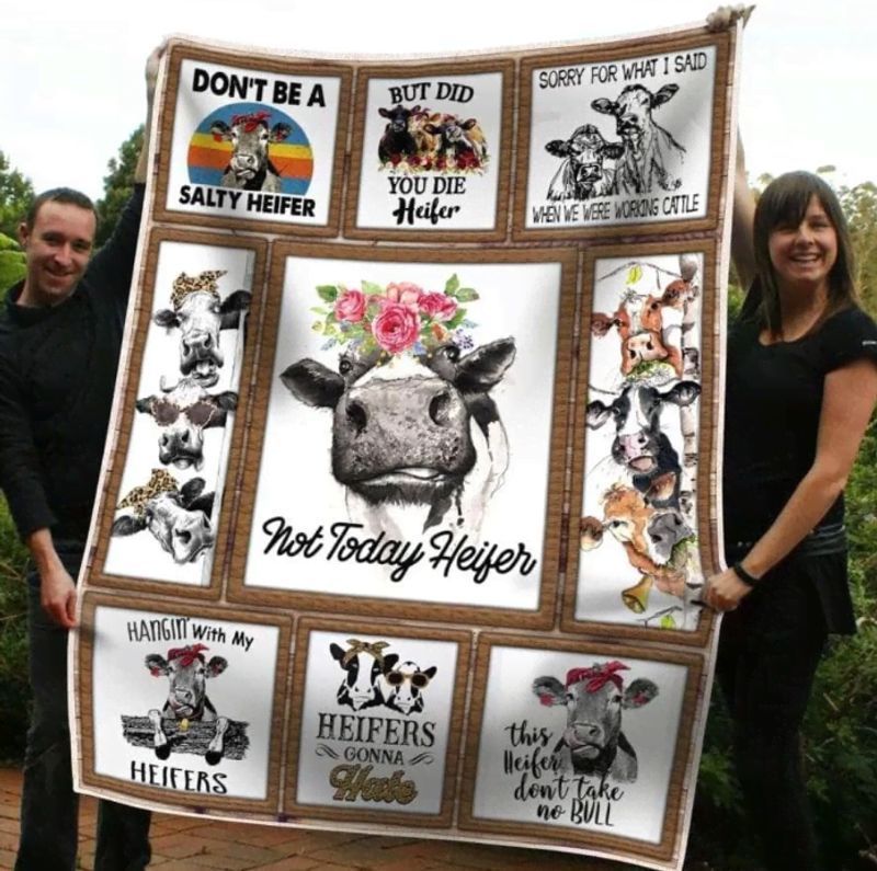 Heifer Cow Sherpa Fleece Blanket