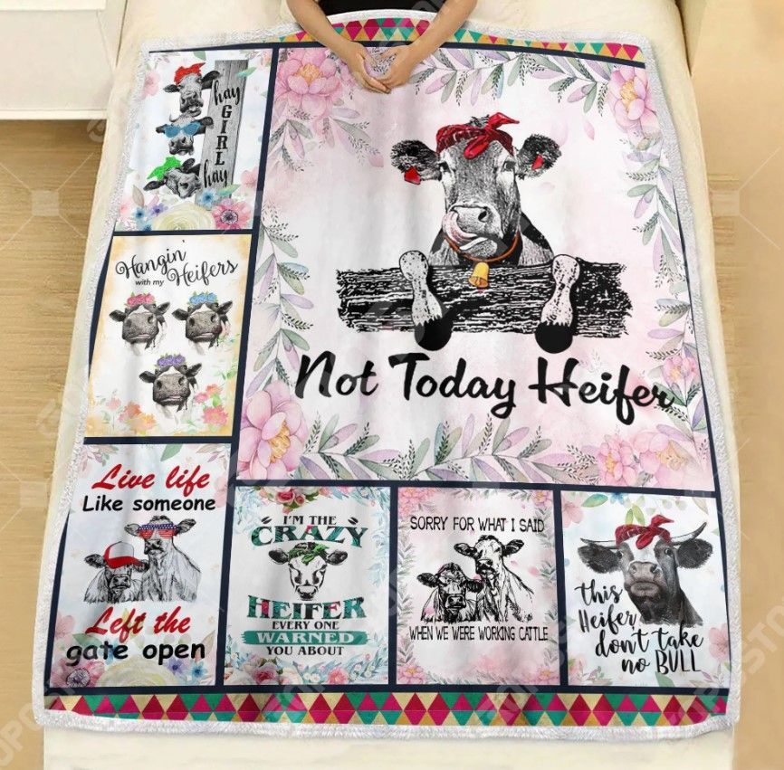 Heifer Cow Sherpa Fleece Blanket