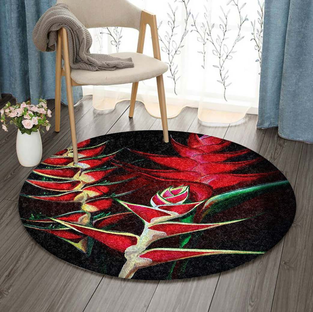 Heliconia Ablaze Round Carpet
