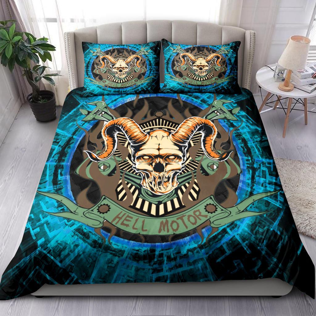 Hell Motor Skull Bedding Set