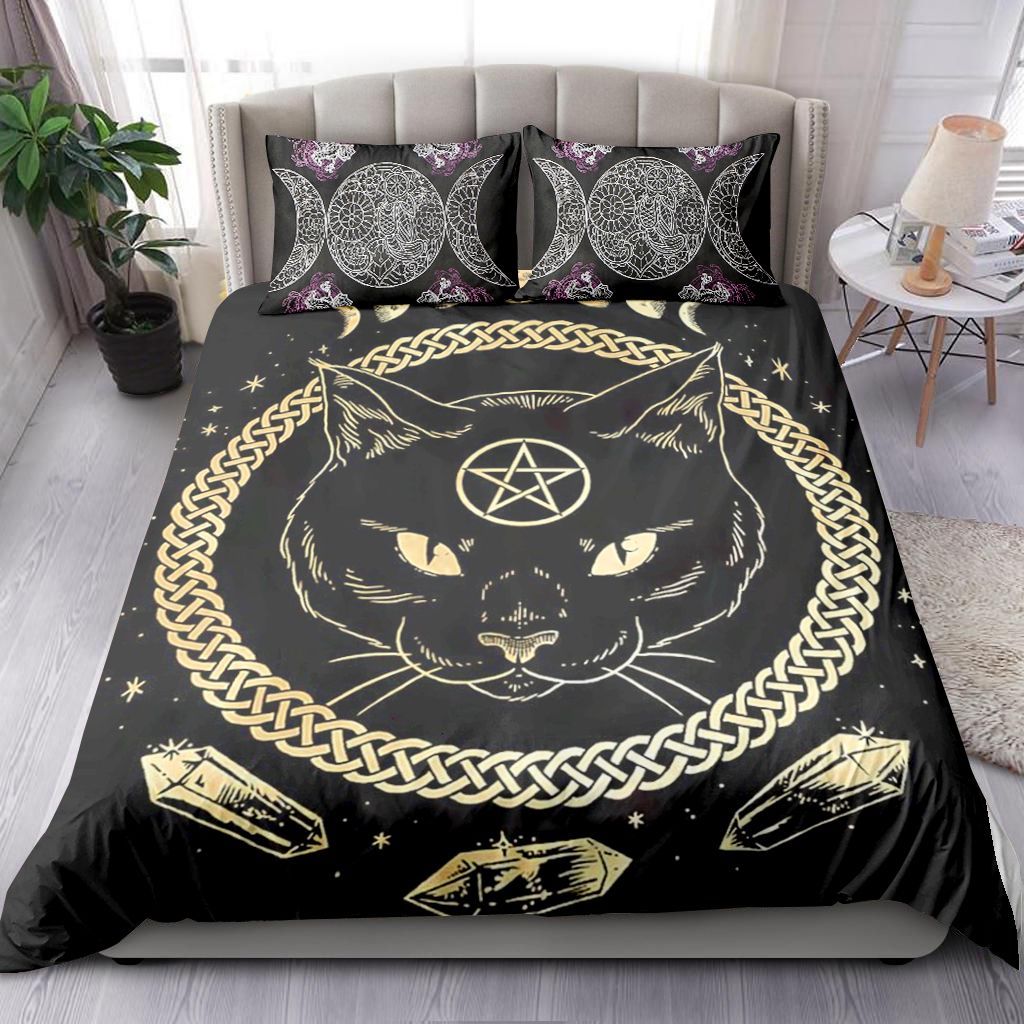 Hello Darkness My Old Friend Black Cat Bedding Set