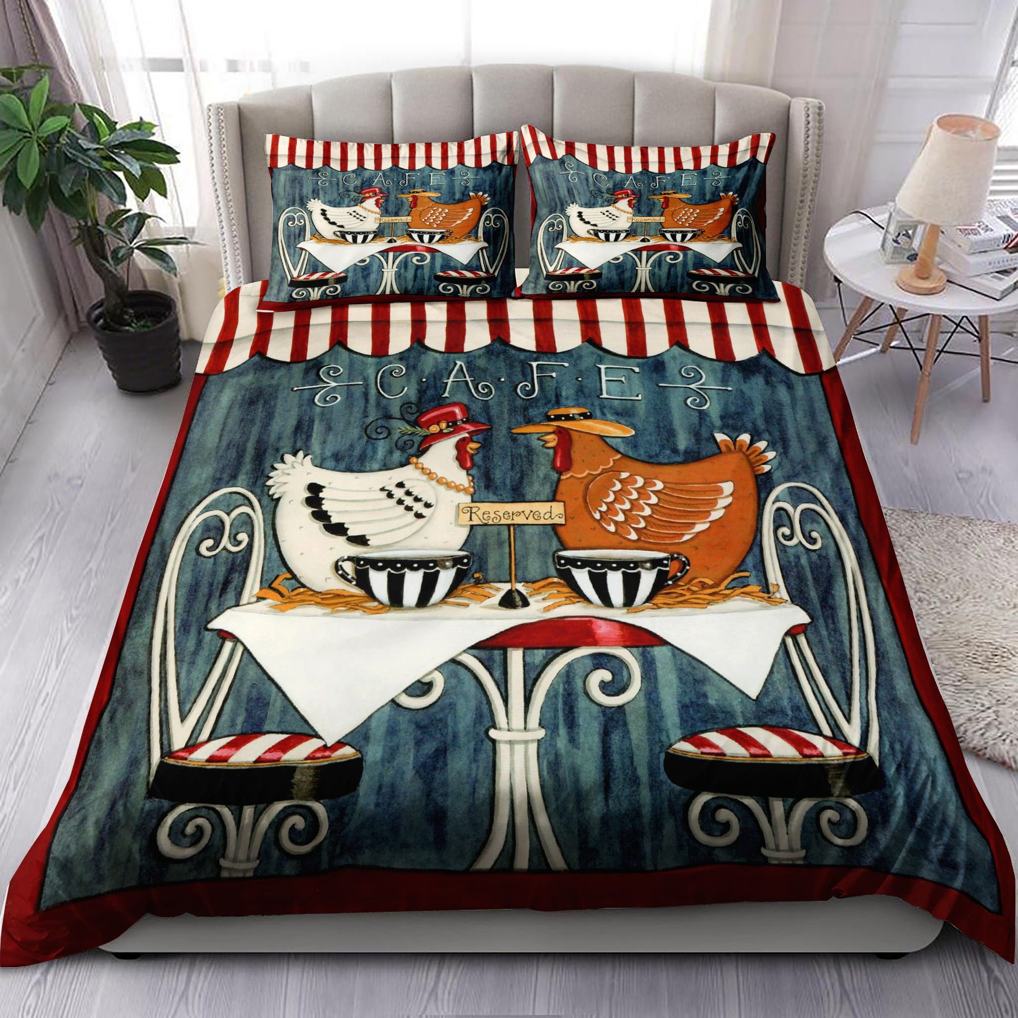 Hen Chickens Cafe Bedding Set