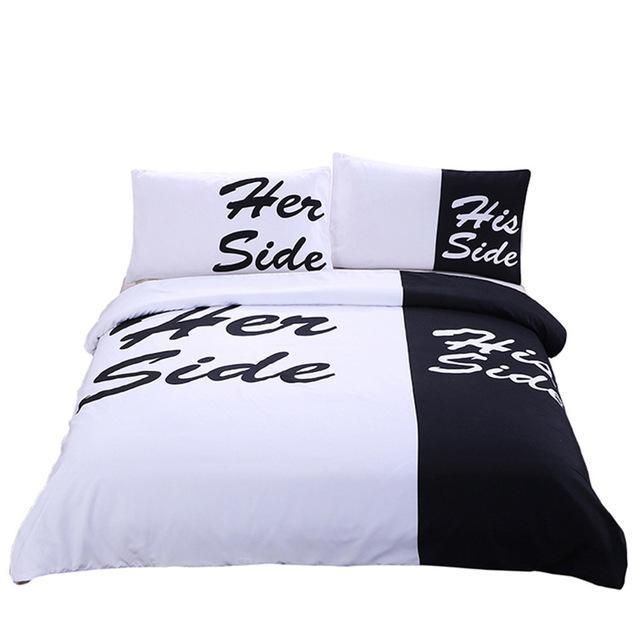 Hers And His Sides Themed Bedding Set