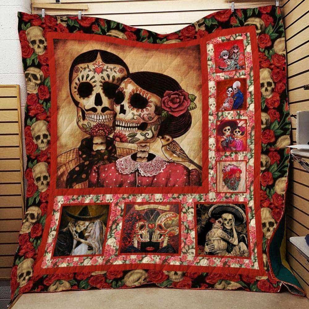 Hha2708 Sugar Skull Insane Love Quilt Chrismas Gift Dhc16122738Dd