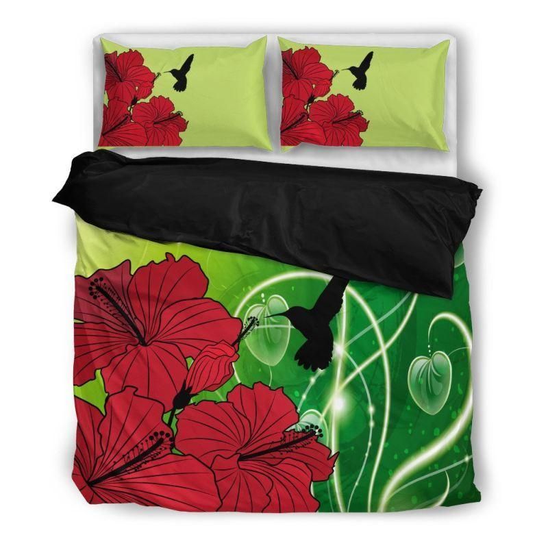 Hibicus Hummingbird Pattern Bedding Set