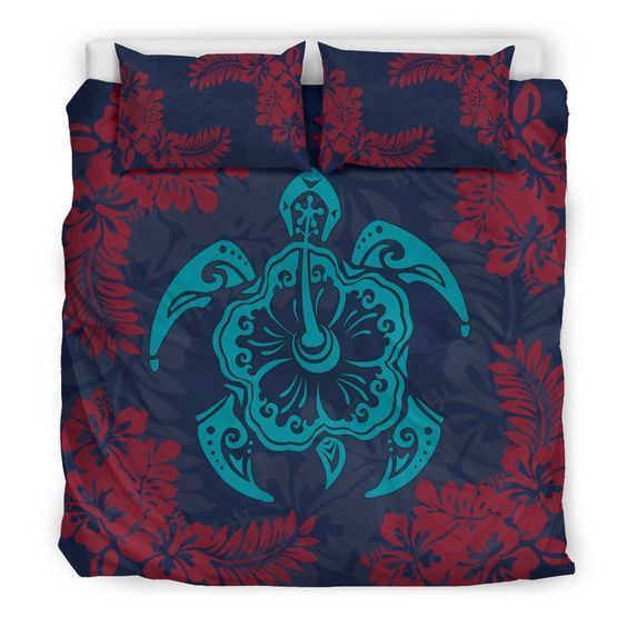 Hibiscus And Turtle Bedding Set