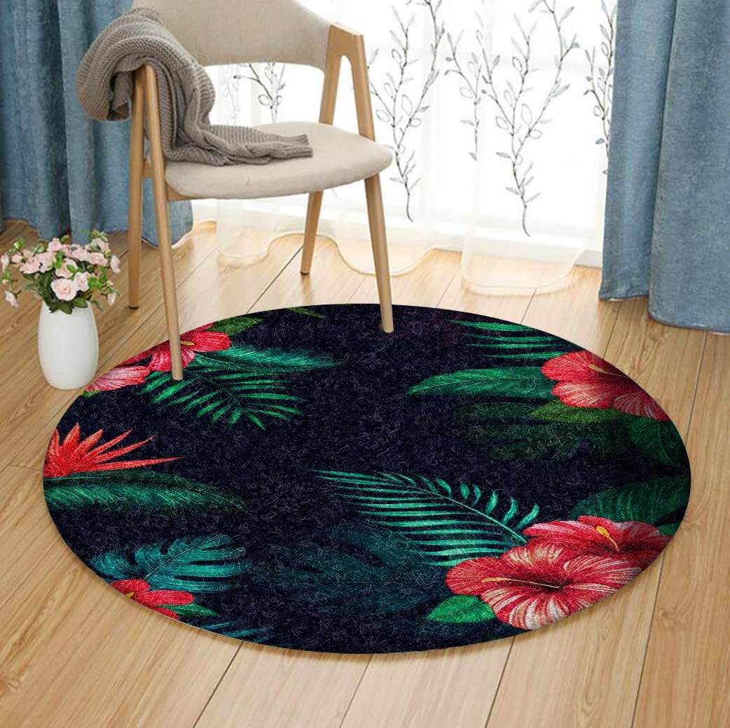 Hibiscus Round Carpet