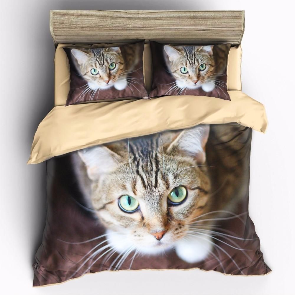 High Definition Print Cute Cat Bedding Set