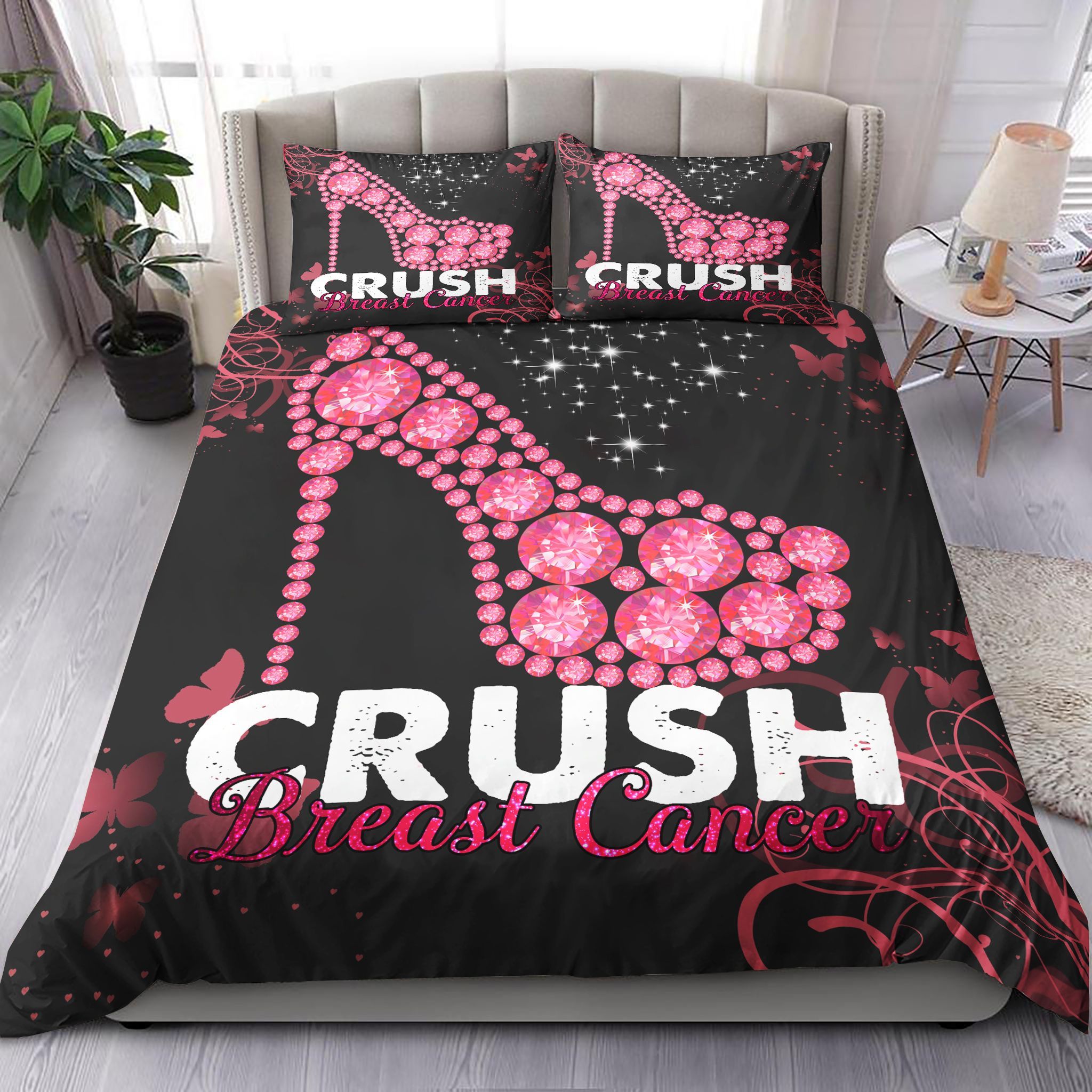 High Heel Crushes Breast Cancer Bedding Set