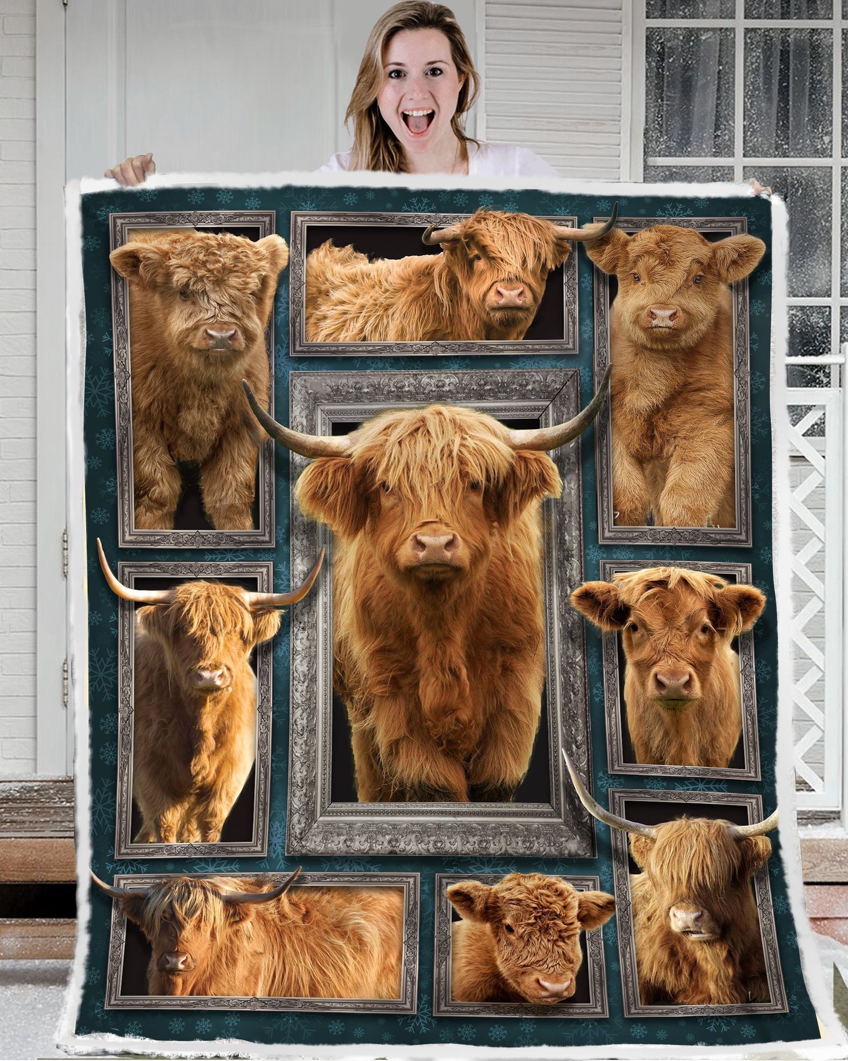 Highland Cattle 3d Blanket Gift For Farmer