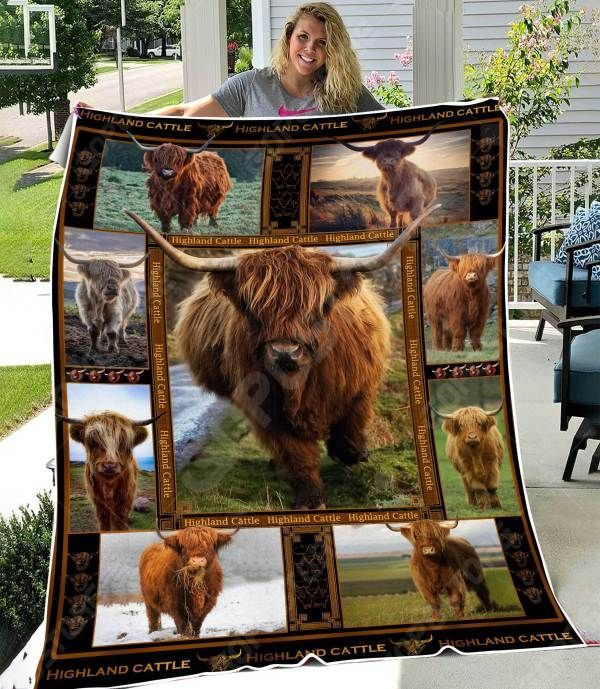 Highland Cattle Sherpa Fleece Blanket