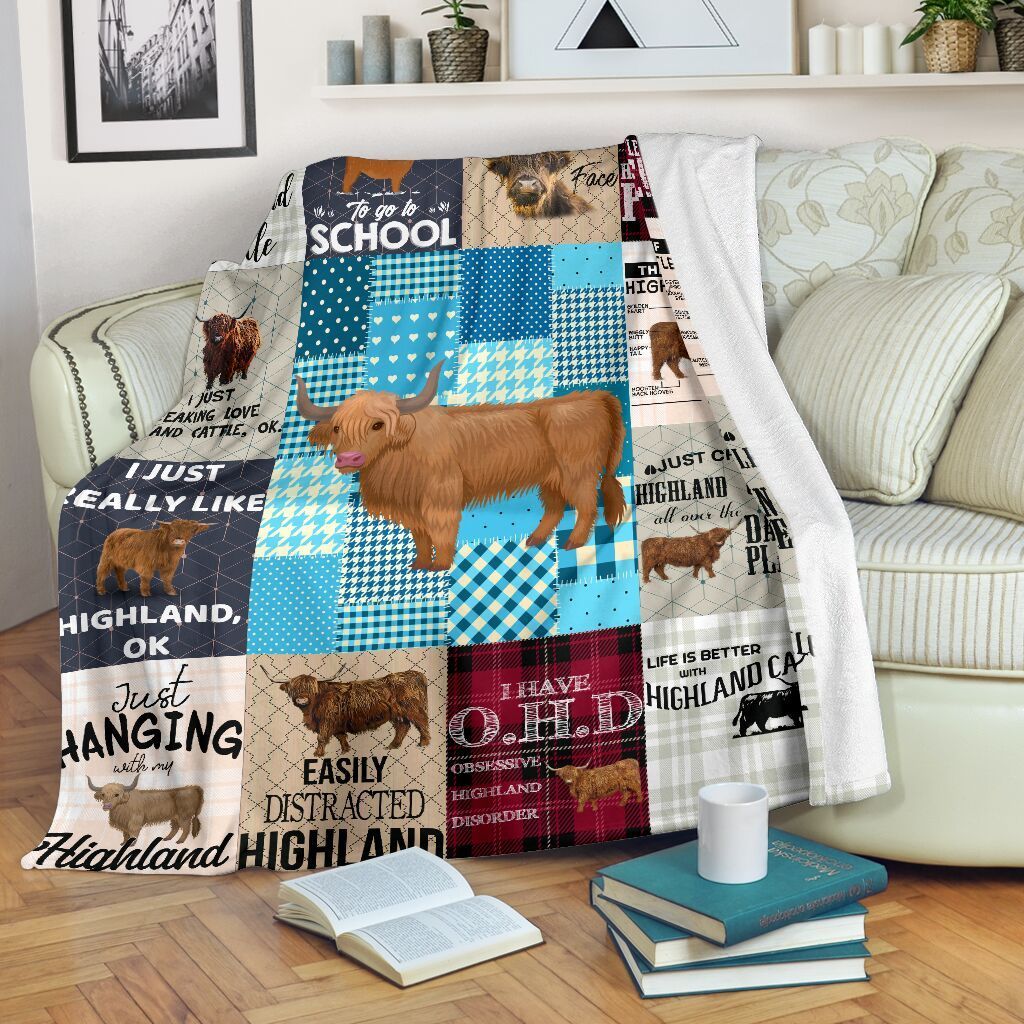 Highland Cow Sherpa Fleece Blanket