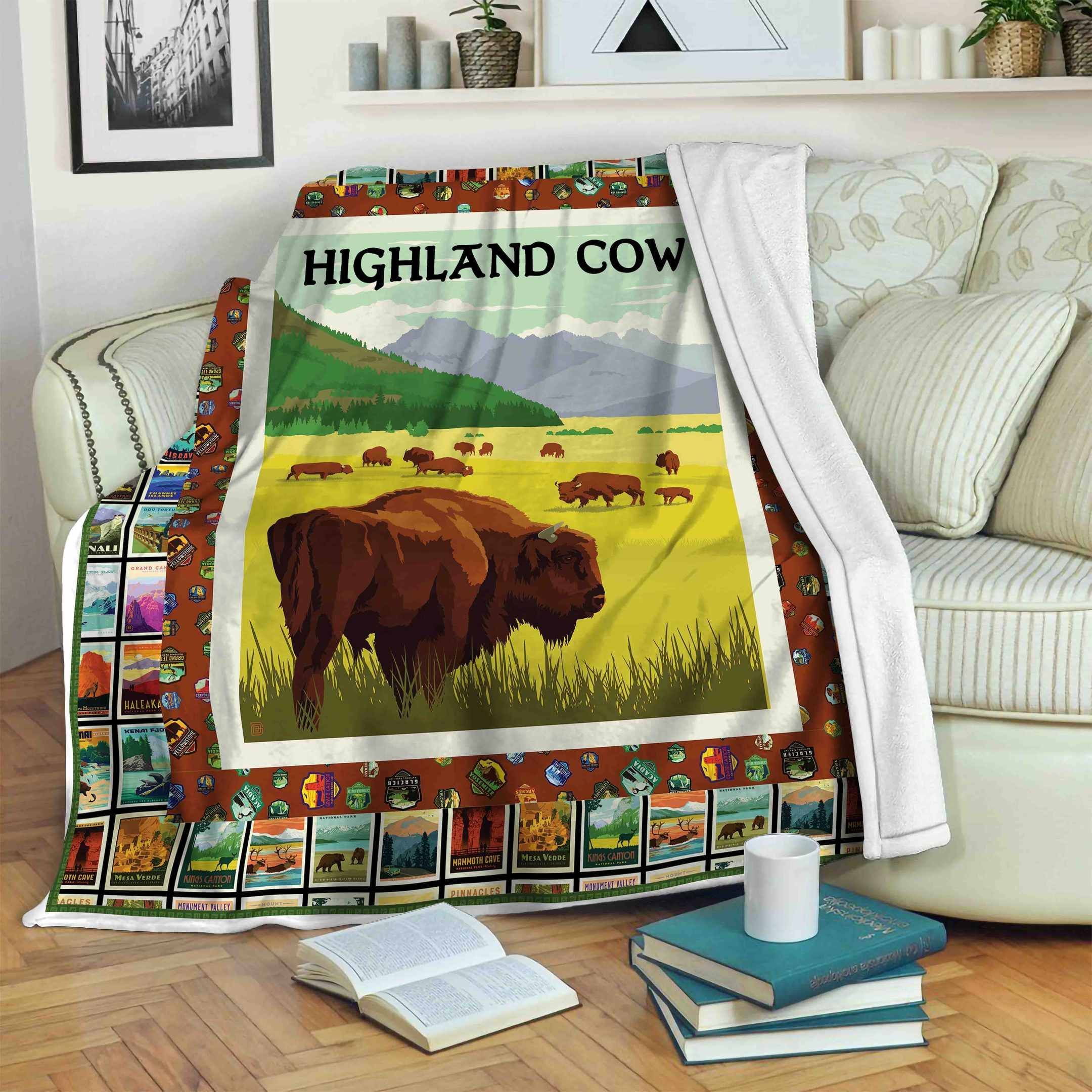 Highland Cow Fleece Blanket