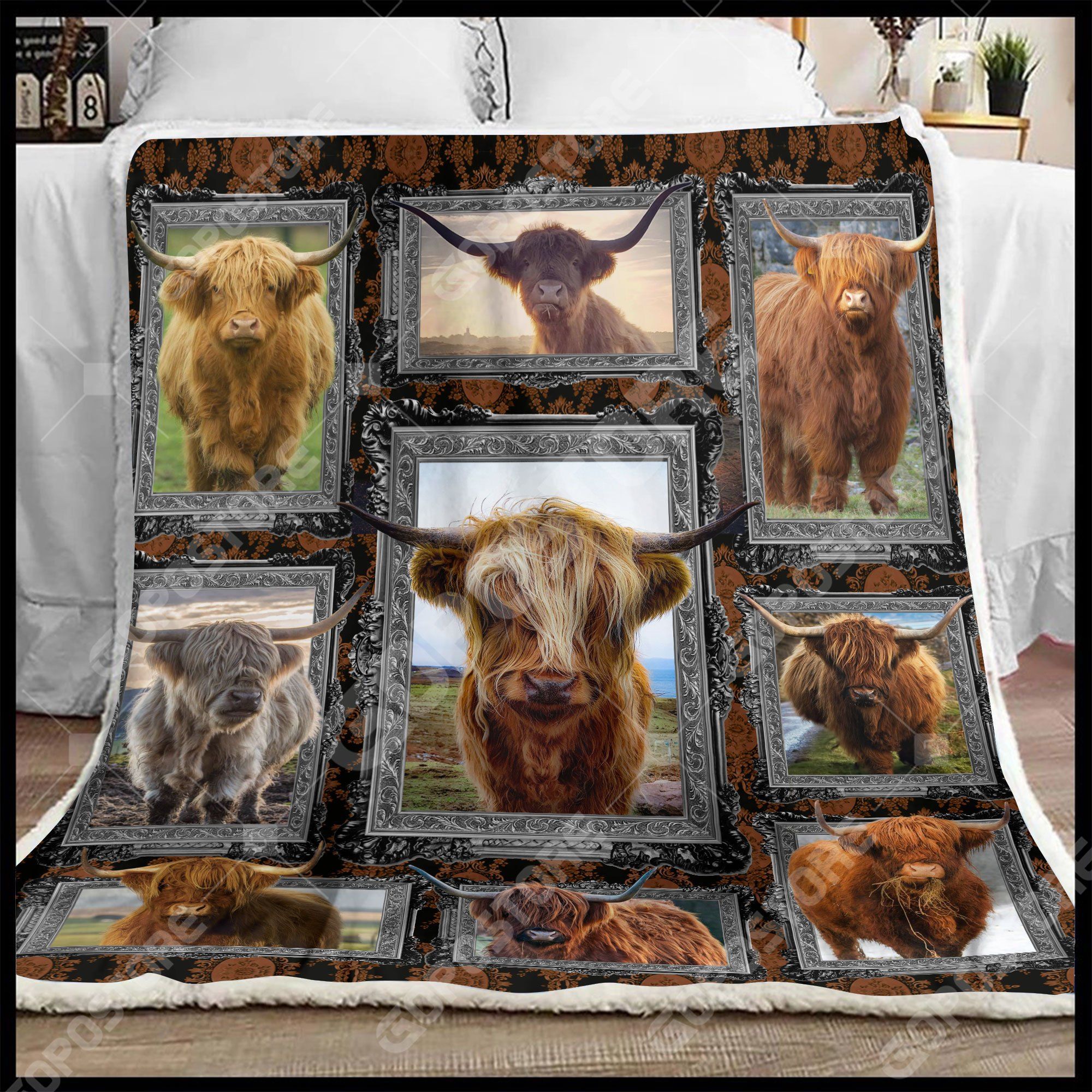 Highland Cows Sherpa Fleece Blanket