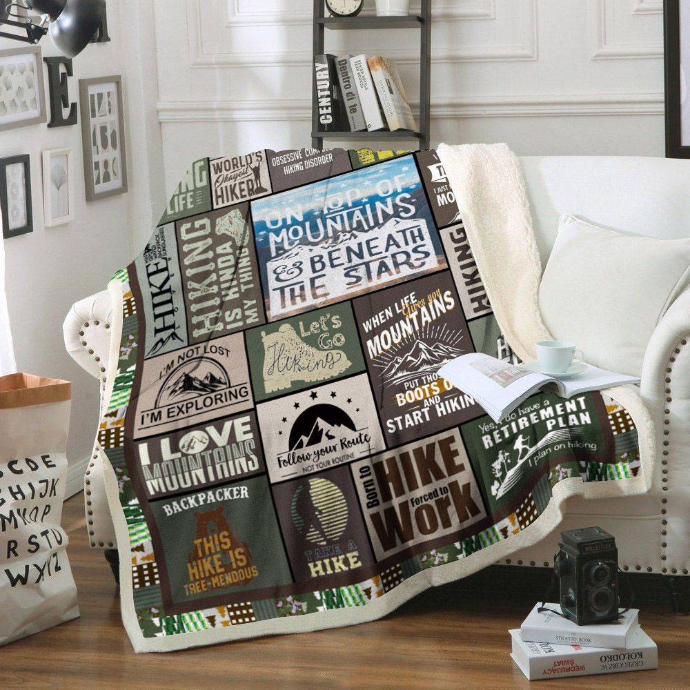 Hiking Sherpa Fleece Blanket
