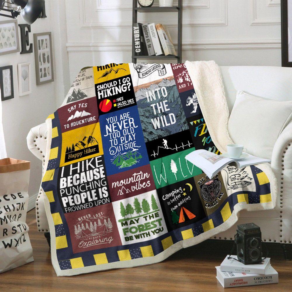 Hiking Sherpa Fleece Blanket