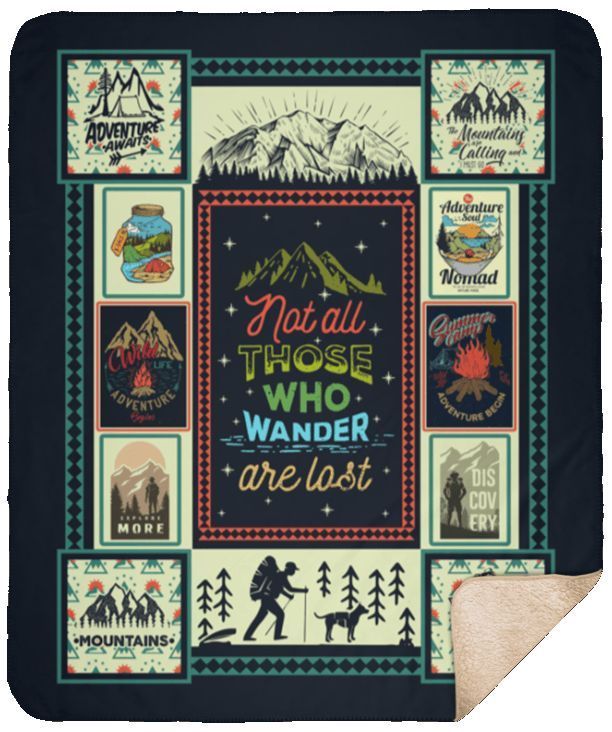 Hiking Sherpa Fleece Blanket