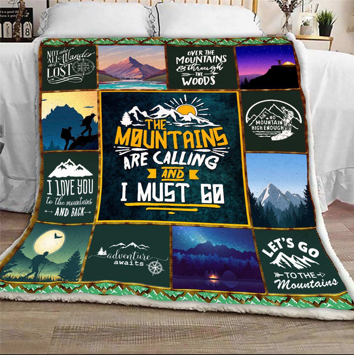 Hiking Sherpa Fleece Blanket