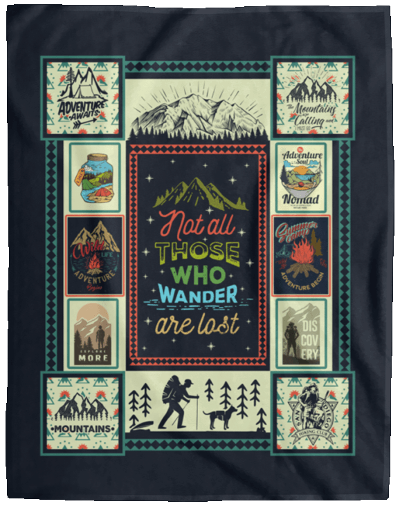 Hiking Sherpa Fleece Blanket