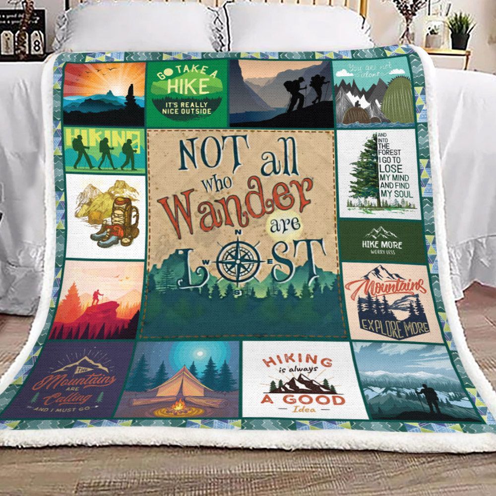 Hiking Sherpa Fleece Blanket