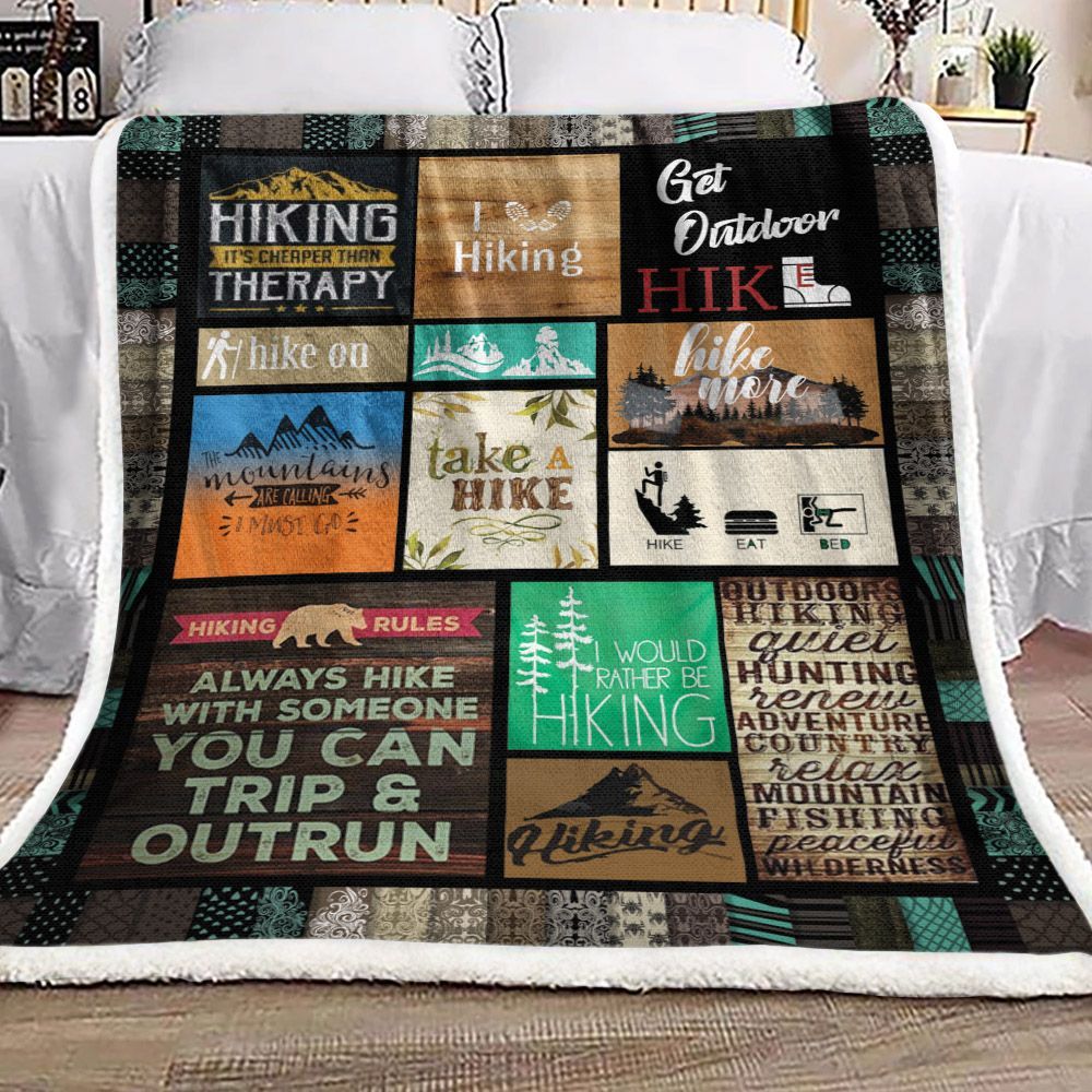 Hiking Sherpa Fleece Blanket