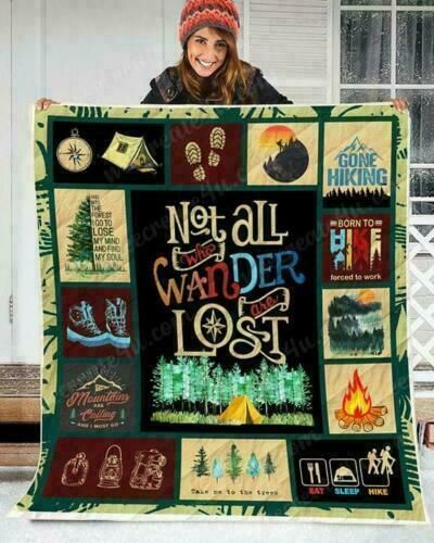 Hiking Not All Who Wander Are Lost Sherpa Fleece Blanket