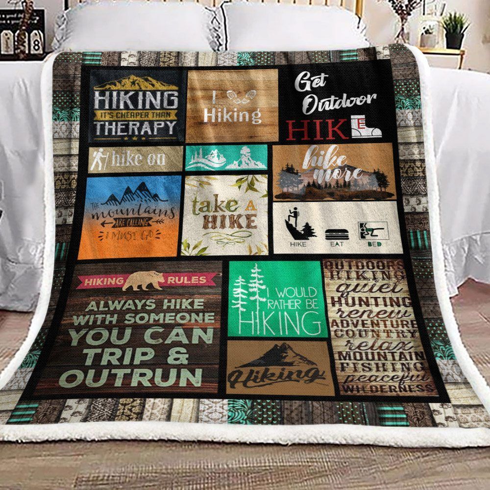 Hiking Sherpa Fleece Blanket