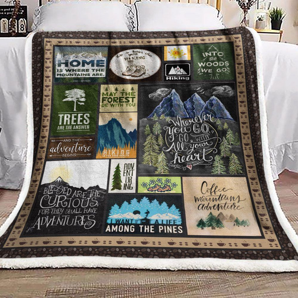 Hiking Sherpa Fleece Blanket