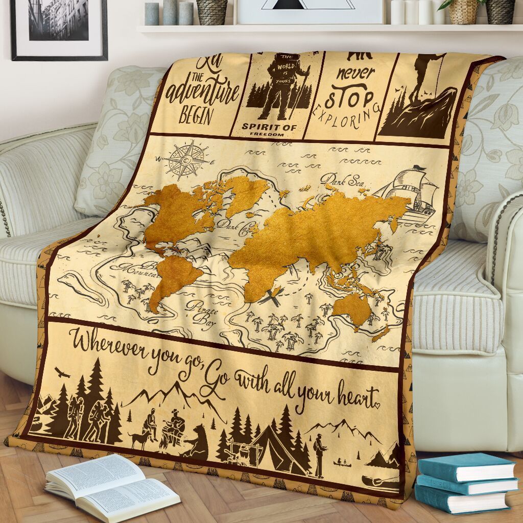 Hiking Wherever You Go Sherpa Fleece Blanket