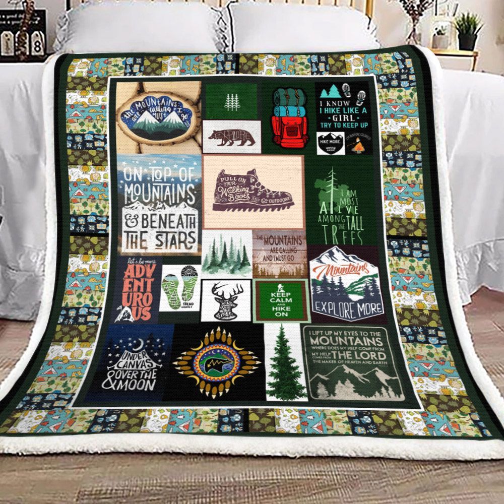 Hiking Sherpa Fleece Blanket