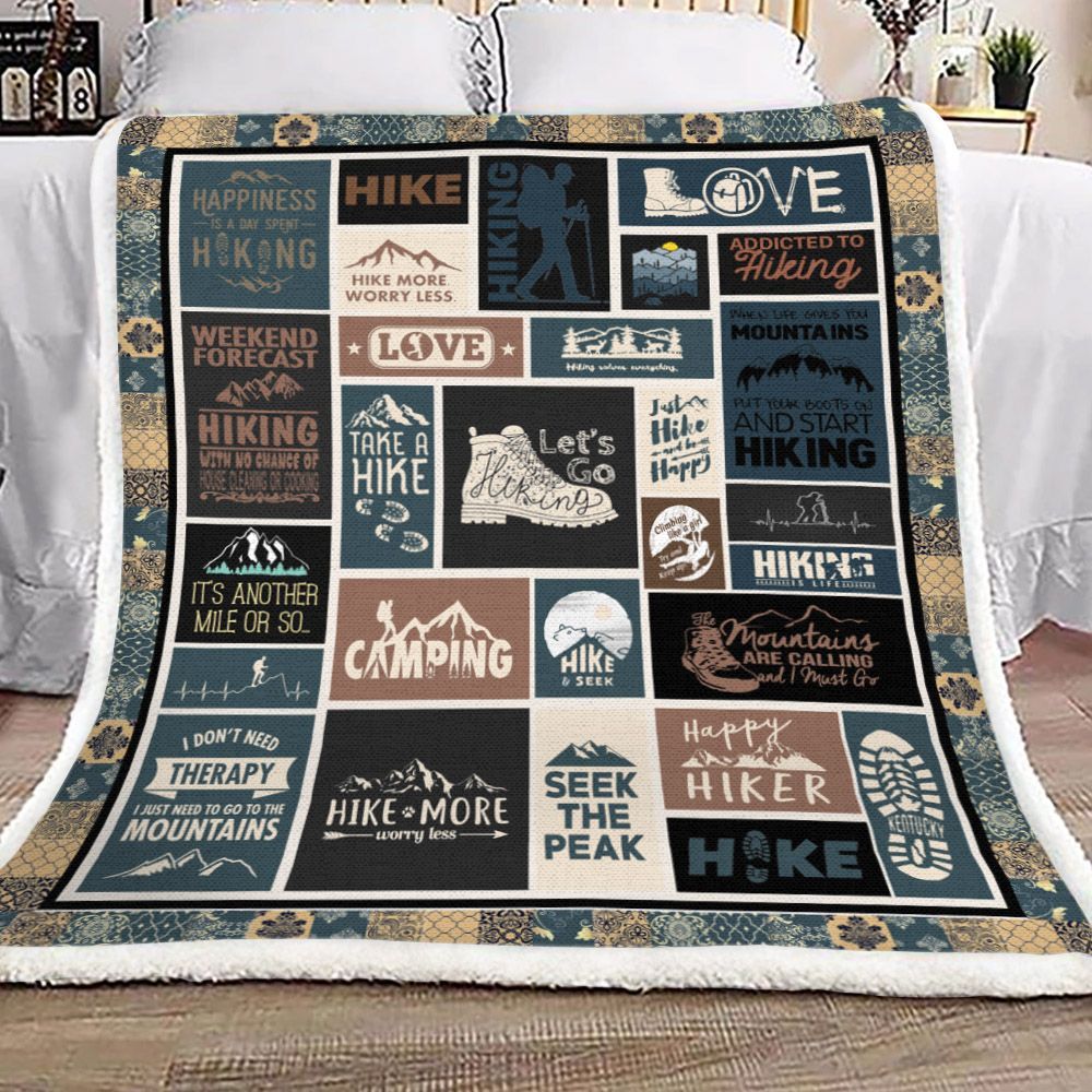 Hiking Sherpa Fleece Blanket