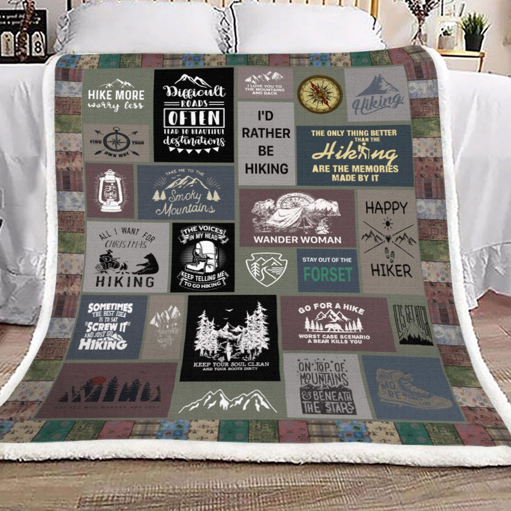 Hiking Sherpa Fleece Blanket