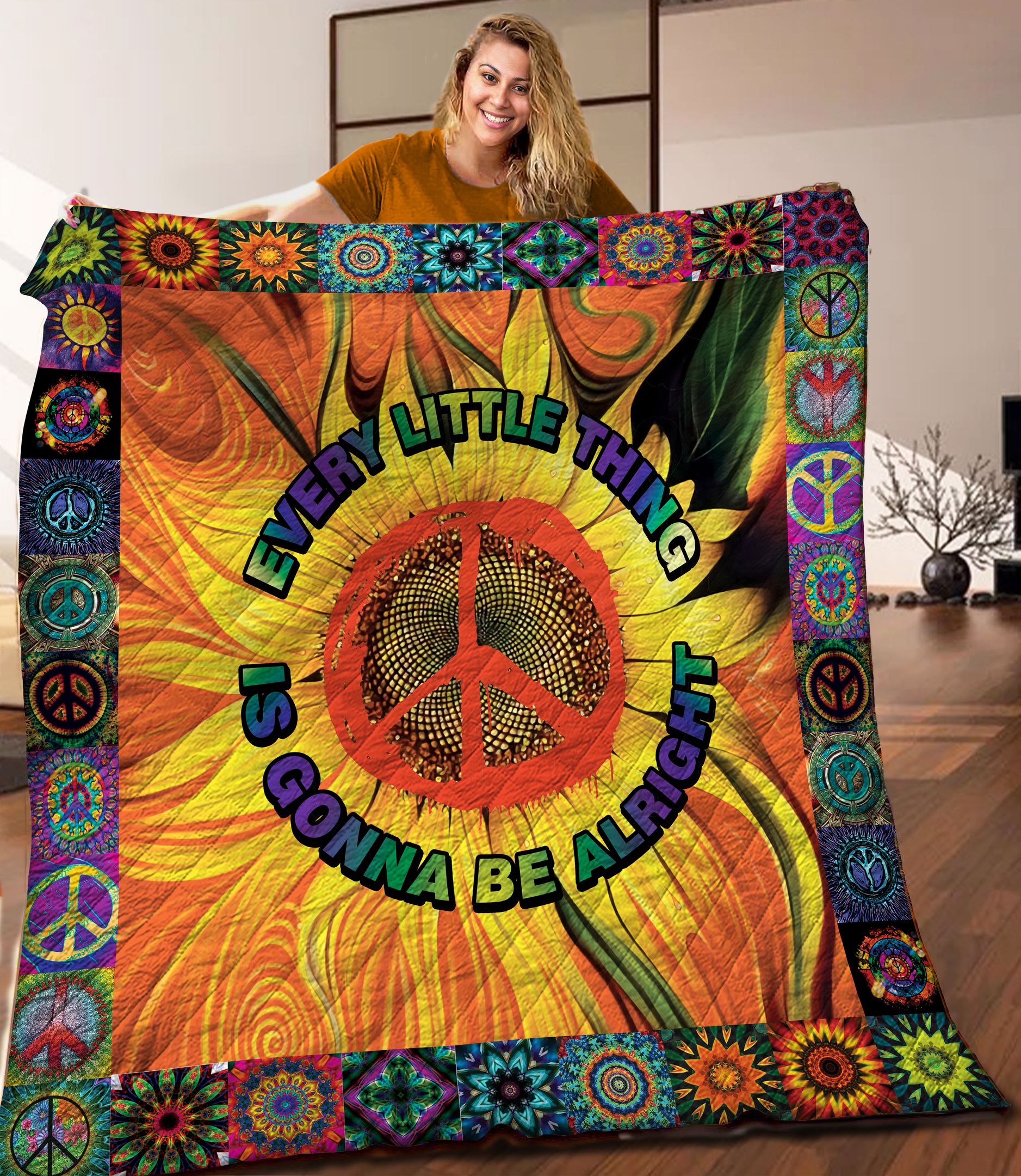 Hippi Sunflower Quilt Blanket C9B120603NA