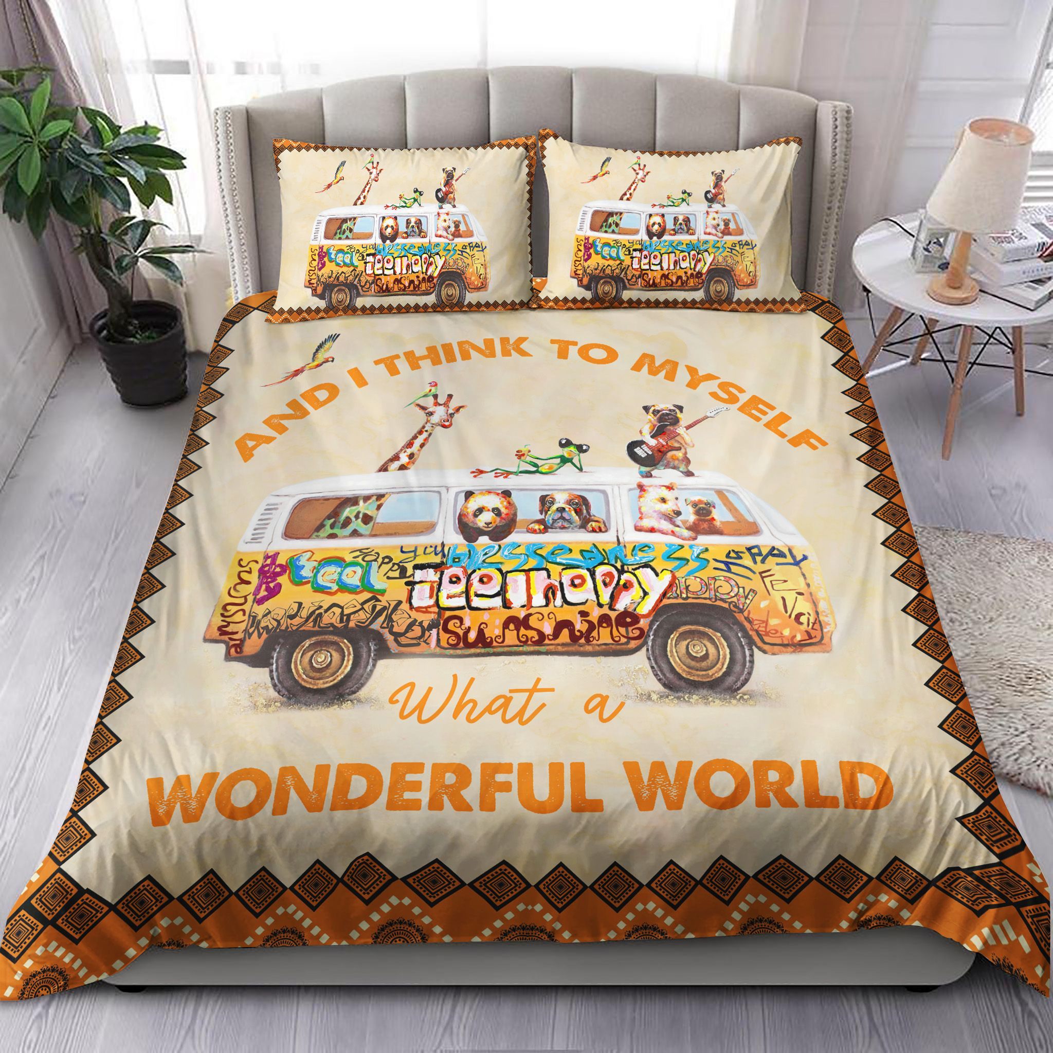 Hippie A Wonderful World Bedding Set