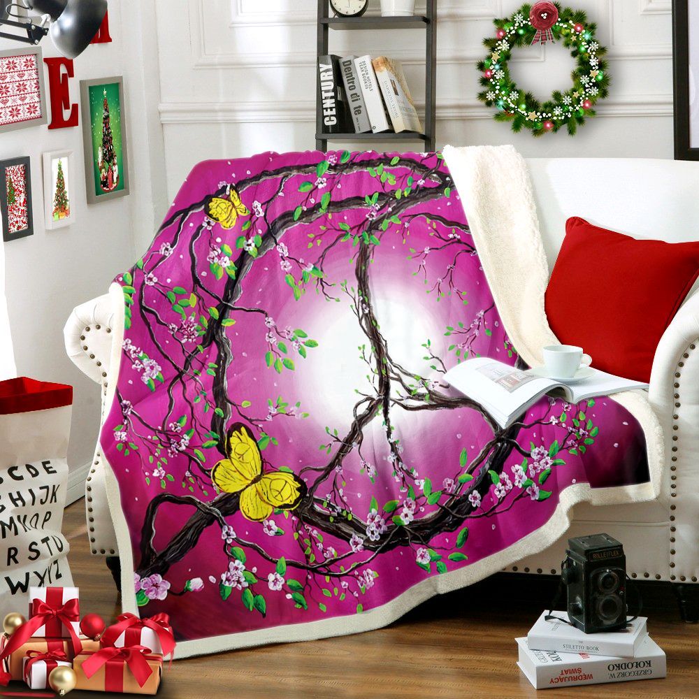 Hippie Sherpa Fleece Blanket