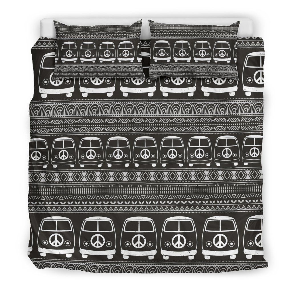 Hippie Aztec Van Peace Sign Bedding Set