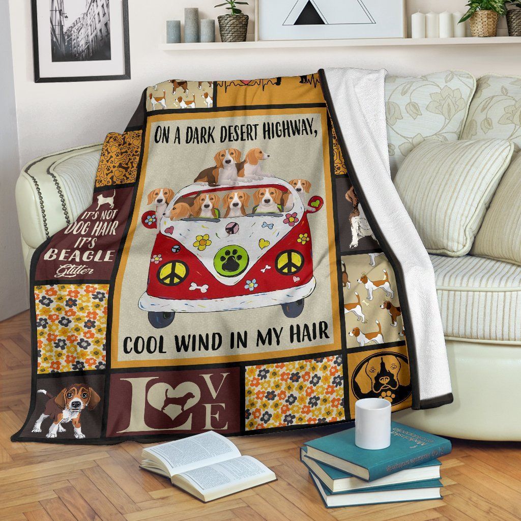Hippie Beagle Cool Wind Sherpa Fleece Blanket