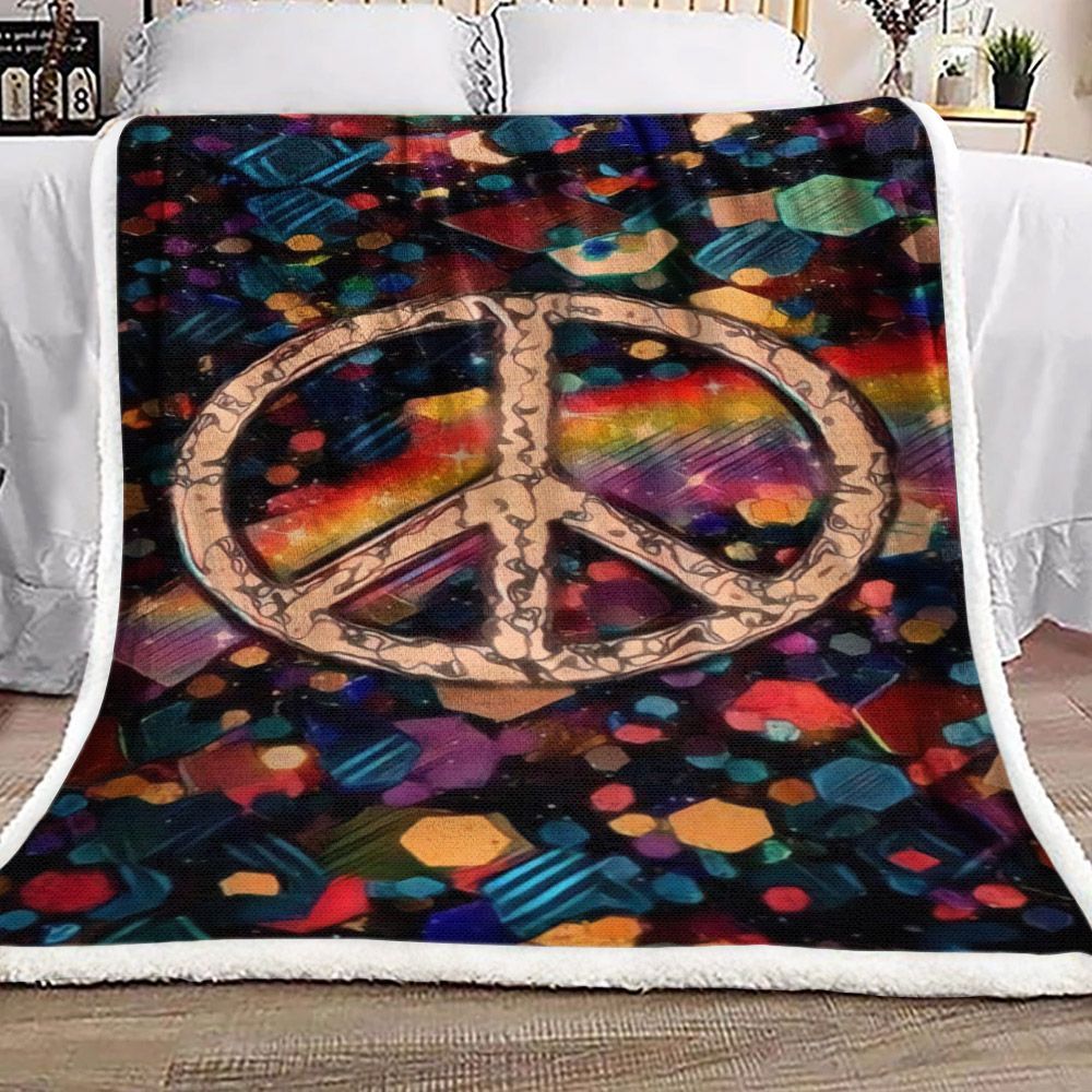 Hippie Sherpa Fleece Blanket