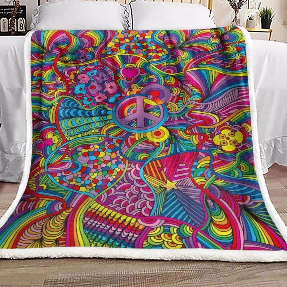 Hippie Sherpa Fleece Blanket