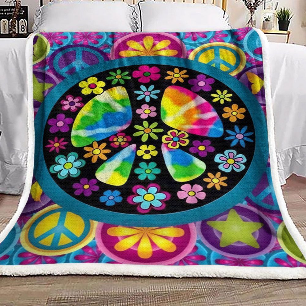 Hippie Sherpa Fleece Blanket