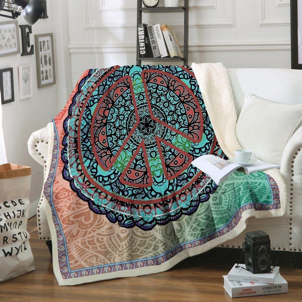 Hippie Sherpa Fleece Blanket