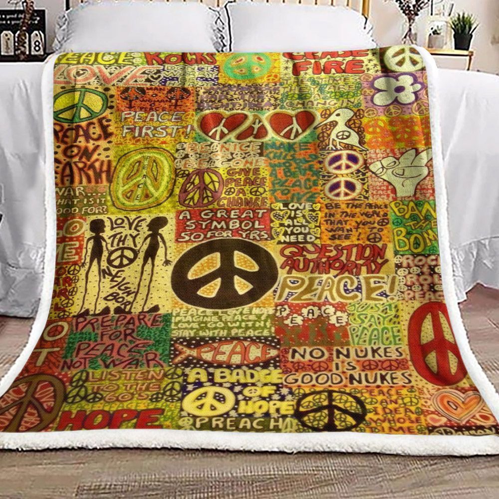 Hippie Sherpa Fleece Blanket